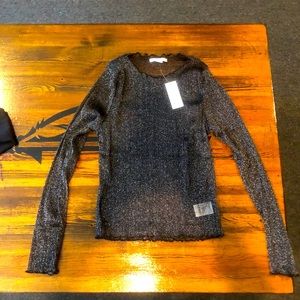 NWT American Eagle Sheer Black Top Size M